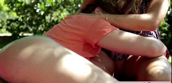 Jessie and Jodi get naked in the park